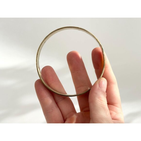 Abalone Hecho De Mexico Gold T Alpaca Silver Vintage Bangle Bracelet | Bangle - Picture 8 of 11